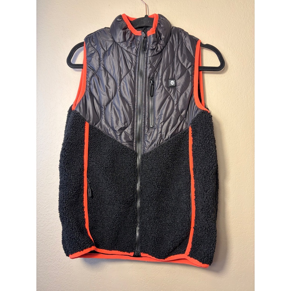 Norwell Heated Vest Mens Medium Black Quilted Puffer Sherpa Fleece USB Powered